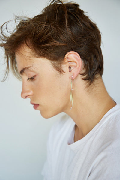Silver Paperclip Earring
