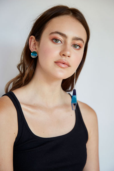 Blue Blinker Earrings